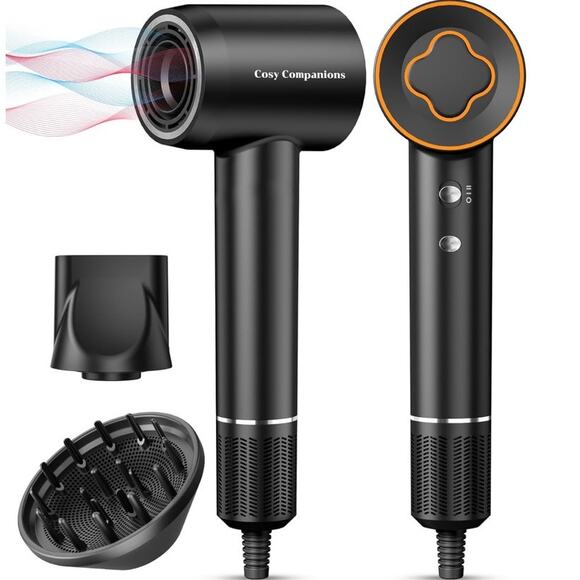 NWT Silver High-Speed Brushless Motor Negative Ionic Hair Dryer Diffuser Nozzle